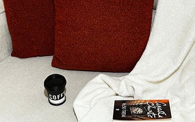 Cozy home office corner with soft lighting