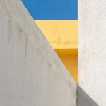 Sharp diagonal lime lines representing clean workspace lighting